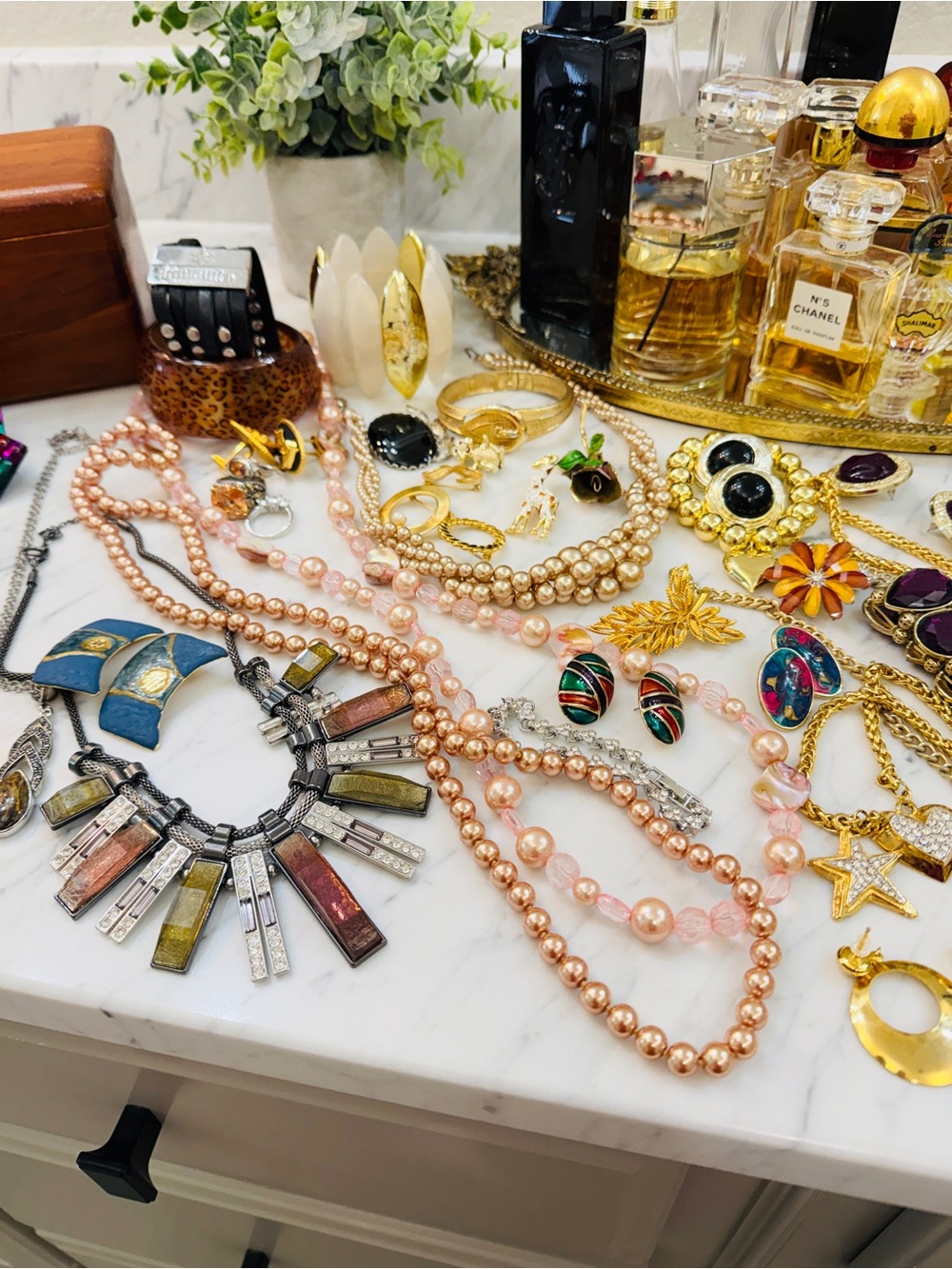 45 Piece Vintage 1950’s Lane Treasure Chest with Gobs of Jewelry!!!